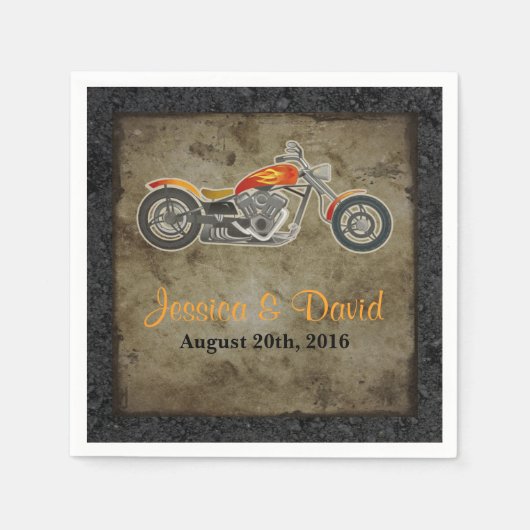 Biker Wedding Paper Napkins Serviette (Vorderseite)