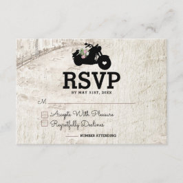 Biker Wedding RSVP Einsteckkarte offene Straße