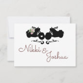 Biker Wedding RSVP Einsteckkarte offene Straße (Rückseite)