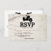 Biker Wedding RSVP Einsteckkarte offene Straße (Vorne/Hinten)
