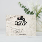 Biker Wedding RSVP Einsteckkarte offene Straße Karte (Stehend Vorderseite)