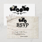 Biker Wedding RSVP Einsteckkarte offene Straße Karte (Vorne/Hinten)