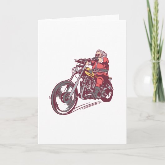 Biker Weihnachtsmann Karte (Vorderseite)