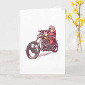 Biker Weihnachtsmann Karte (Gelbe Blume)