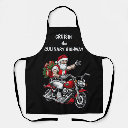 Biker-Weihnachtsmann Schürze (Vorderseite)