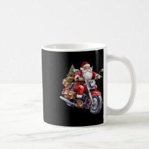 Biker Weihnachtsmann über Motorrad Spaß Weihnachts Kaffeetasse