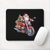 Biker Weihnachtsmann über Motorrad Spaß Weihnachts Mousepad (Mit Mouse)