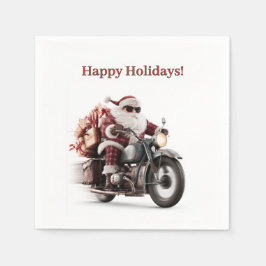 Biker-Weihnachtsmann-Weihnachtsfeier-Tisch-Spaß Serviette