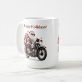 Biker Weihnachtsmann Weihnachtskaffee-Pause Kaffeetasse (Vorderseite Links)