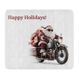 Biker-Weihnachtsmann-Weihnachtsküchen-Abenteuer Schneidebrett