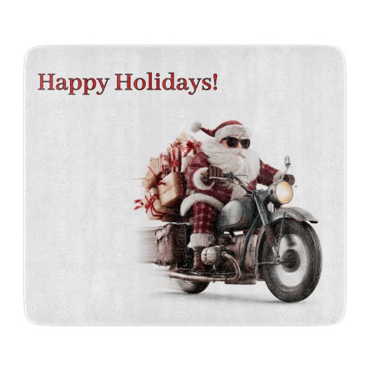 Biker-Weihnachtsmann-Weihnachtsküchen-Abenteuer Schneidebrett (Vorderseite)