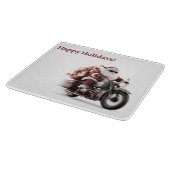 Biker-Weihnachtsmann-Weihnachtsküchen-Abenteuer Schneidebrett (Ecke)