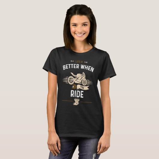 Biker When You Ride Motorcycle T-Shirt (Vorne ganz)