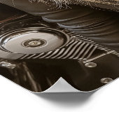 Biker Woman Pink Bubble Gum Bubble Stylish Poster (Ecke)