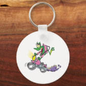 Bikerfrosch-Frosch-Cartoon Schlüsselanhänger (Vorderseite)