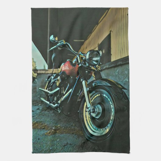 Bikergeschenke Geschirrtuch (Vertikal)