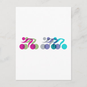 Bikergruppe Postkarte