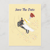 Bikerhochzeit speichert das Datum