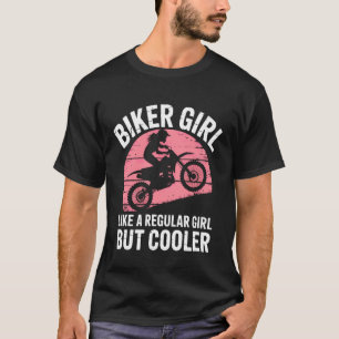 Bikerin Mädchen Aber Cooler Motocross Dirt Bike Su T-Shirt