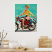 Bikerin Poster (Küche)