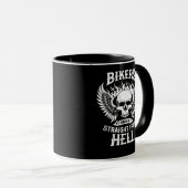 Bikers Born In Straight From Hell, Mug Tasse (VorderseiteRechts)