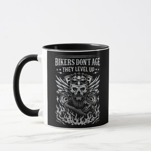 Bikers Don'T Age They Level Up, Mug Tasse (Links)