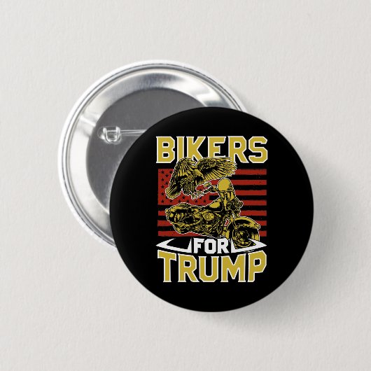 Bikers For Pro Trump Rule Motorcycle Rider Button (Vorne & Hinten)