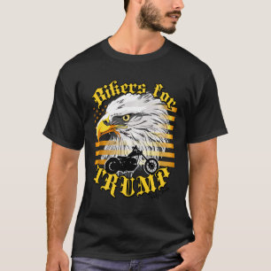 Bikers For Trump T-Shirt Gold Flag Eagle Flag Lang
