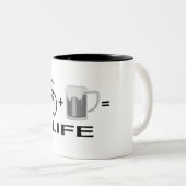 Bikes & Bier! Zweifarbige Tasse (VorderseiteRechts)