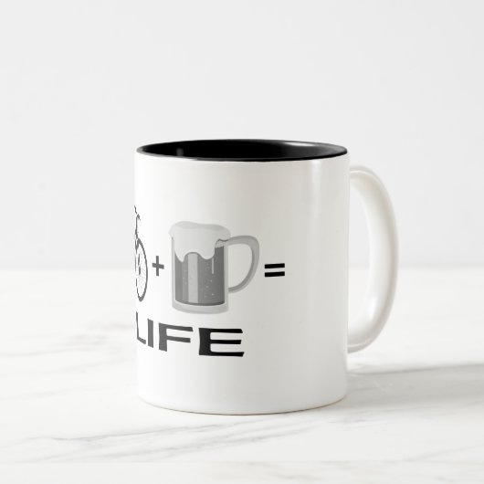 Bikes & Bier! Zweifarbige Tasse (VorderseiteRechts)