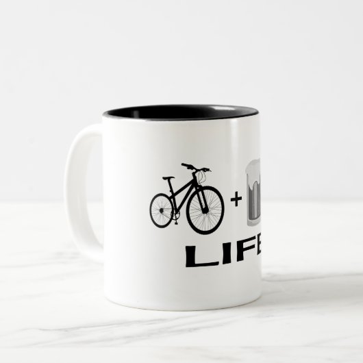 Bikes & Bier! Zweifarbige Tasse (Vorderseite Links)