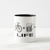 Bikes & Bier! Zweifarbige Tasse (Mittel)