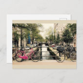 Bikes entlang des Amsterdamer Kanals Postkarte (Vorne/Hinten)