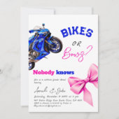 Bikes oder Bows - Blaue oder rosafarbene Darstellu Einladung (Vorderseite)