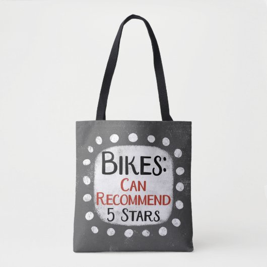 Bikes Review 5 Stars Tote Bag Tasche (Vorderseite)