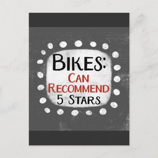 Bikes Review 5 Sterne Postkarte (Vorderseite)