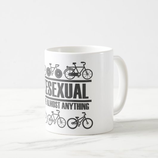 Bikesexual - Funny Bicycle und Biking Kaffeetasse (VorderseiteRechts)