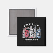 Biking Amsterdam Netherlands Graphic  Magnet (Vorderseite/Rückseite)