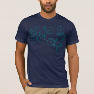 Biking Blau überlappende Bikes T-Shirt