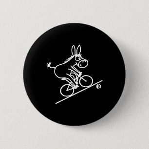 Biking Donkey Mountainbike Fahrrad T-Shirt Button