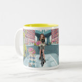 Biking Girl in Brooklyn New York | TASSE (Vorderseite Links)