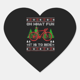 Biking Oh, was Spaß Bike Ugly Weihnachtskraut Herz-Aufkleber