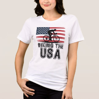 Biking the USA, July 4th Cyclist Tri-Blend Shirt