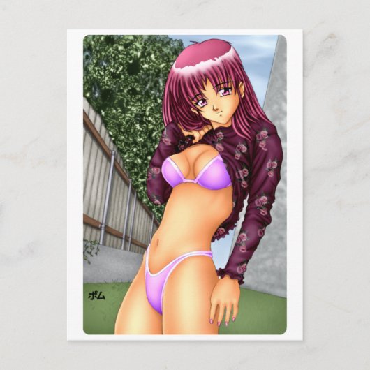 Bikini Anime Girl Postkarte (Vorderseite)