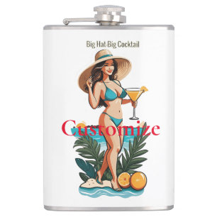 Bikini Babe Big Hat - Big Cocktail Thunder_Cove Flachmann