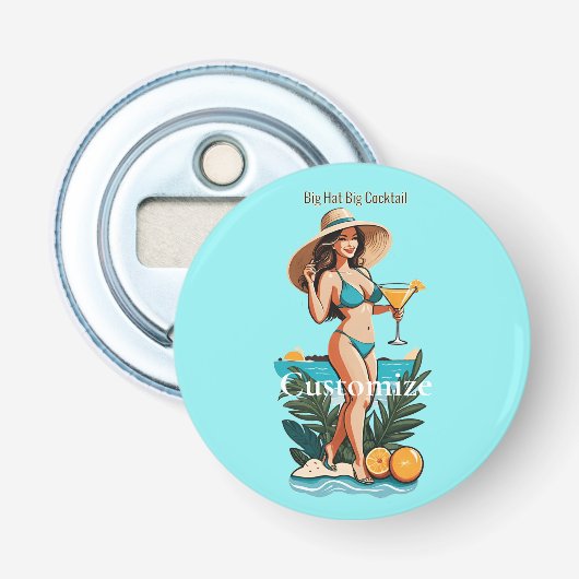 Bikini Babe Big Hat - Big Cocktail Thunder_Cove Flaschenöffner (Vorderseite)