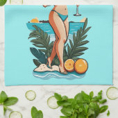 Bikini Babe Big Hat - Big Cocktail Thunder_Cove Geschirrtuch (Gefaltet)