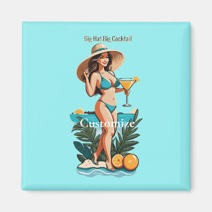 Bikini Babe Big Hat - Big Cocktail Thunder_Cove Magnet
