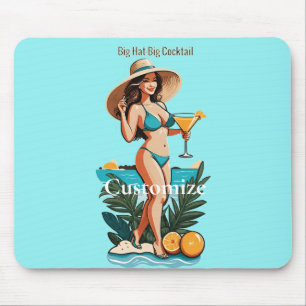 Bikini Babe Big Hat - Big Cocktail Thunder_Cove Mousepad