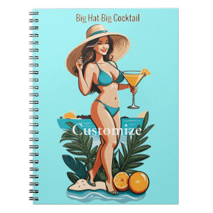 Bikini Babe Big Hat - Big Cocktail Thunder_Cove Notizblock